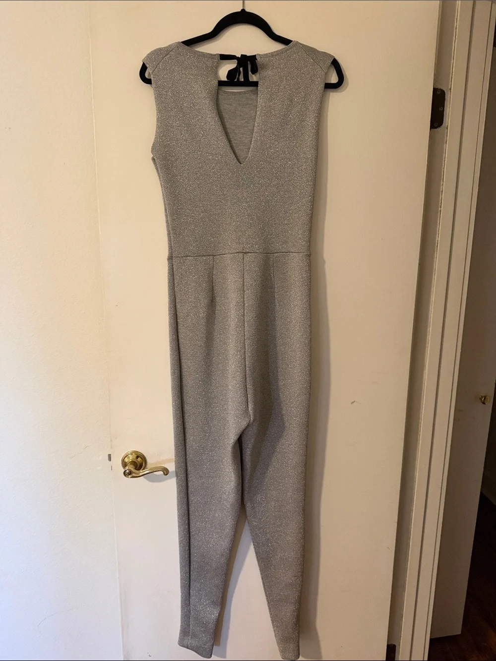 J. Crew Silver Sleeveless Sparkle Jumpsuit